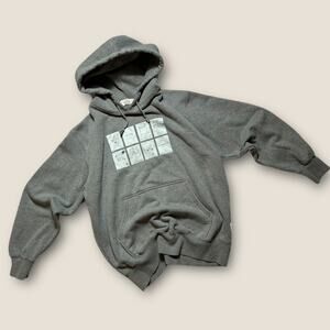 Jean-Michel Basquiat Hoodie Gray Large Art Graphic Pullover Streetwear M05